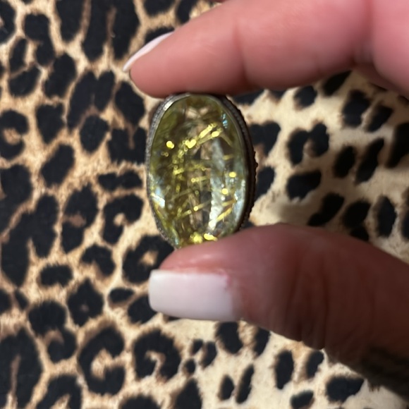 Gorgeous Clear Quartz with Gold Rutilation Sz 7.34 - Picture 2 of 4